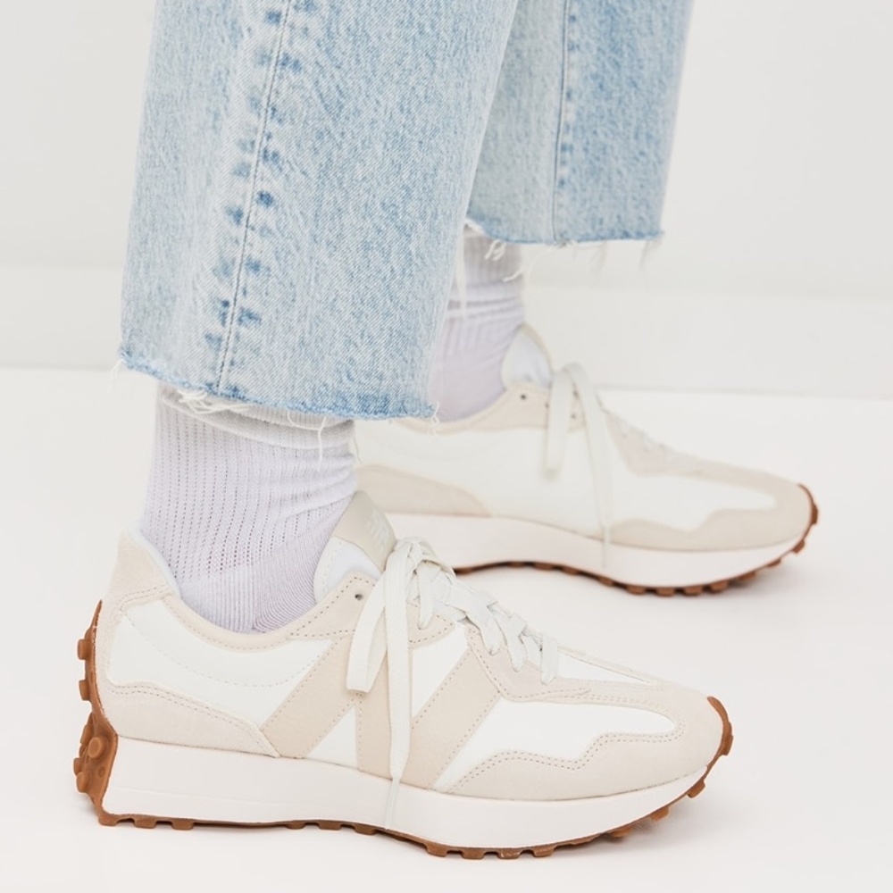 New Balance 327 Sneakers, Linen/Sea Salt: Almost Completely New!